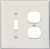 Eaton Wiring Devices PJ18W Combination Wallplate, 4-7/8 in L, 4-15/16 in W, 2 -Gang, Polycarbonate, White [SKU: ORG6906416]