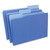 Deluxe Colored Top Tab File Folders, 1/3-Cut Tabs: Assorted, Legal Size, Blue/Light Blue, 100/Box [SKU: UNV10521]