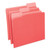 Deluxe Colored Top Tab File Folders, 1/3-Cut Tabs: Assorted, Letter Size, Red/Light Red, 100/Box [SKU: UNV10503]