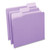 Deluxe Colored Top Tab File Folders, 1/3-Cut Tabs: Assorted, Letter Size, Violet/Light Violet, 100/Box [SKU: UNV10505]