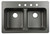 KINDRED FTB904BX Kitchen Sink, 4-Deck Hole, 33 in OAW, 22 in OAH, 9 in OAD, Tectonite, Black, Top Mounting [SKU: ORG9842410]