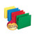 Poly Drop Front File Pockets, 3.5" Expansion, Letter Size, Assorted Colors, 4/Box [SKU: SMD73500]