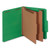Bright Colored Pressboard Classification Folders, 2" Expansion, 2 Dividers, 6 Fasteners, Letter Size, Emerald Green, 10/Box [SKU: UNV10302]