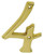 Schlage SC2-3046-605 #4 House Number, Character: 4, 4 in H Character, Brass Character, Brass [SKU: ORG6717029]