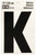 HY-KO RV-50/K Reflective Letter, Character: K, 3 in H Character, Black Character, Silver Background, Vinyl [SKU: ORG0199349]