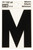 HY-KO RV-50/M Reflective Letter, Character: M, 3 in H Character, Black Character, Silver Background, Vinyl [SKU: ORG0199497]