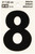 HY-KO RV-50/8 Reflective Sign, Character: 8, 3 in H Character, Black Character, Silver Background, Vinyl [SKU: ORG0200733]