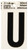HY-KO RV-25/U Reflective Letter, Character: U, 2 in H Character, Black Character, Silver Background, Vinyl [SKU: ORG1514892]