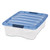 Stack and Pull Latching Flat Lid Storage Box, 6.73 gal, 16.5" x 22" x 6.5", Clear/Translucent Blue [SKU: IRS100364]