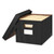 STOR/FILE Decorative Medium-Duty Storage Box, Letter/Legal Files, 12.5" x 16.25" x 10.25", Black/Gray Pinstripe Design, 4/CT [SKU: FEL0029803]