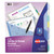 Write and Erase Durable Plastic Dividers with Slash Pocket, 3-Hold Punched, 8-Tab, 11.13 x 9.25, Assorted, 1 Set [SKU: AVE16177]