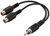 Zenith AY1003RCAMF RCAM to RCA-Y Cable, 3 in L, 1 -Connector A, Male, 2 -Connector B, Female, Black [SKU: ORG2756724]