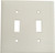 Eaton Wiring Devices 2139W-BOX Wallplate, 4-1/2 in L, 4-9/16 in W, 2 -Gang, Thermoset, White, High-Gloss [SKU: ORG6326771]