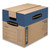SmoothMove Prime Moving/Storage Boxes, Hinged Lid, Regular Slotted Container, Small, 12" x 16" x 12", Brown/Blue, 10/Carton [SKU: FEL0062701]