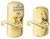 Schlage FE Series FE595 PLY 505 FLA Keypad Lock with Flex-Lock, Different Key, Bright Brass, Flair Lever Interior Handle [SKU: ORG2887222]