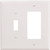 Eaton Wiring Devices 2153W-BOX Combination Wallplate, 4-1/2 in L, 4-9/16 in W, 2 -Gang, Thermoset, White [SKU: ORG6116420]