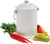 NORPRO 93 Compost Crock, 1 gal Capacity, 5-5/8 in Dia, 7-1/4 in H, Ceramic, White [SKU: ORG8118275]