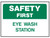 HY-KO 573 Safety Sign, Rectangular, EYE WASH STATION, Green Legend, White Background, Polyethylene [SKU: ORG4395638]