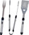 Omaha SHE94031L-B Barbecue Tool Set with Handle and Hanger, 1.9 mm Gauge, Stainless Steel Blade, Stainless Steel [SKU: ORG8112443]