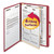 Top Tab Classification Folders, Four SafeSHIELD Fasteners, 2" Expansion, 1 Divider, Letter Size, Red Exterior, 10/Box [SKU: SMD13703]