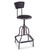 Diesel Industrial Stool with Back, Supports Up to 250 lb, 22" to 27" Seat Height, Black Seat/Back, Pewter Base [SKU: SAF6664]