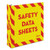 Heavy-Duty Preprinted Safety Data Sheet Binder, 3 Rings, 2" Capacity, 11 x 8.5, Yellow/Red [SKU: AVE18951]