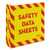 Heavy-Duty Preprinted Safety Data Sheet Binder, 3 Rings, 3" Capacity, 11 x 8.5, Yellow/Red [SKU: AVE18952]