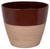Landscapers Select Planter, 8 in Dia, Round, Resin, Red/Wood [SKU: ORG9308388]