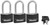 Master Lock 141TRILF Padlock, Keyed Alike Key, Large Shackle, 1/4 in Dia Shackle, 1-1/2 in H Shackle, Steel Shackle [SKU: ORG3061355]