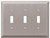 Amerelle Century 163TTTBN Wallplate, 4-15/16 in L, 6-1/2 in W, 3 -Gang, Steel, Brushed Nickel [SKU: ORG4239943]