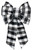 Holidaytrims 7444 Christmas Specialty Decoration, 1 in H, Bow Plaid, Fabric, Black/White [SKU: ORG7898539]