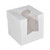 White Window Bakery Boxes with Attached Flip Top, 4-Corner Beers Design, 4.5 x 4.5 x 4.5, White, Paper, 200/Carton [SKU: SCH24033]