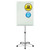 Infinity Glass Mobile Presentation Easel, 3 ft x 2 ft, Silver/White [SKU: QRTECM32G]
