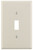 Leviton 00PJ1-00T Switch Wallplate, 4-7/8 in L, 3-1/8 in W, 1 -Gang, Nylon, Light Almond [SKU: ORG8650962]