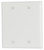 Eaton Cooper Wiring 2137W-BOX Wallplate, 4-1/2 in L, 4.56 in W, 0.08 in Thick, 2 -Gang, Thermoset, White [SKU: ORG6744148]
