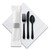 CaterWrap Cater to Go Express Cutlery Kit, Fork/Knife/Spoon/Napkin, Black, 100/Carton [SKU: HFM119901]