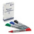 Premium Glass Board Dry Erase Marker, Broad Bullet Tip, Assorted Colors, 4/Pack [SKU: QRT79552]