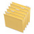 Deluxe Bright Color Hanging File Folders, Letter Size, 1/5-Cut Tabs, Yellow, 25/Box [SKU: UNV14119]