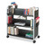 Scoot Double-Sided Book Cart, Metal, 6 Shelves, 1 Bin, 41.25" x 17.75" x 41.25", Black [SKU: SAF5335BL]