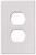 Eaton Wiring Devices PJS8W Wallplate, 4-1/2 in L, 2-3/4 in W, 1 -Gang, Polycarbonate, White, High-Gloss [SKU: ORG6427348]