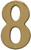 HY-KO Prestige Series BR-51PB/8 House Number, Character: 8, 5 in H Character, Brass Character, Solid Brass [SKU: ORG7007446]