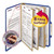 Eight-Section Pressboard Top Tab Classification Folders, 8 SafeSHIELD Fasteners, 3 Dividers, Letter Size, Dark Blue, 10/Box [SKU: SMD14096]