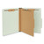 Four-Section Pressboard Classification Folders, 2" Expansion, 1 Divider, 4 Fasteners, Letter Size, Gray-Green, 10/Box [SKU: UNV10253]