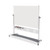 Magnetic Reversible Mobile Easel, Horizontal Orientation, 70.8" x 47.2" Board, 80" Tall Easel, White/Silver [SKU: BVCQR5507]