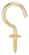 ProSource Cup Hook, 15/32 in Opening, 3.5 mm Thread, 1 in L, Brass, Brass [SKU: ORG5750799]