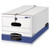STOR/FILE Medium-Duty Strength Storage Boxes, Letter Files, 12.25" x 24.13" x 10.75", White/Blue, 4/Carton [SKU: FEL0070403]