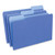 Interior File Folders, 1/3-Cut Tabs: Assorted, Legal Size, 11-pt Stock, Blue, 100/Box [SKU: UNV15301]