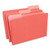 Interior File Folders, 1/3-Cut Tabs: Assorted, Legal Size, 11-pt Stock, Red, 100/Box [SKU: UNV15303]