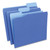 Interior File Folders, 1/3-Cut Tabs: Assorted, Letter Size, 11-pt Stock, Blue, 100/Box [SKU: UNV12301]