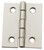 National Hardware N211-014 Decorative Broad Hinge, 1-1/2 in H Door Leaf, 1/32 in Thick Door Leaf, Steel, Satin Nickel [SKU: ORG7174477]